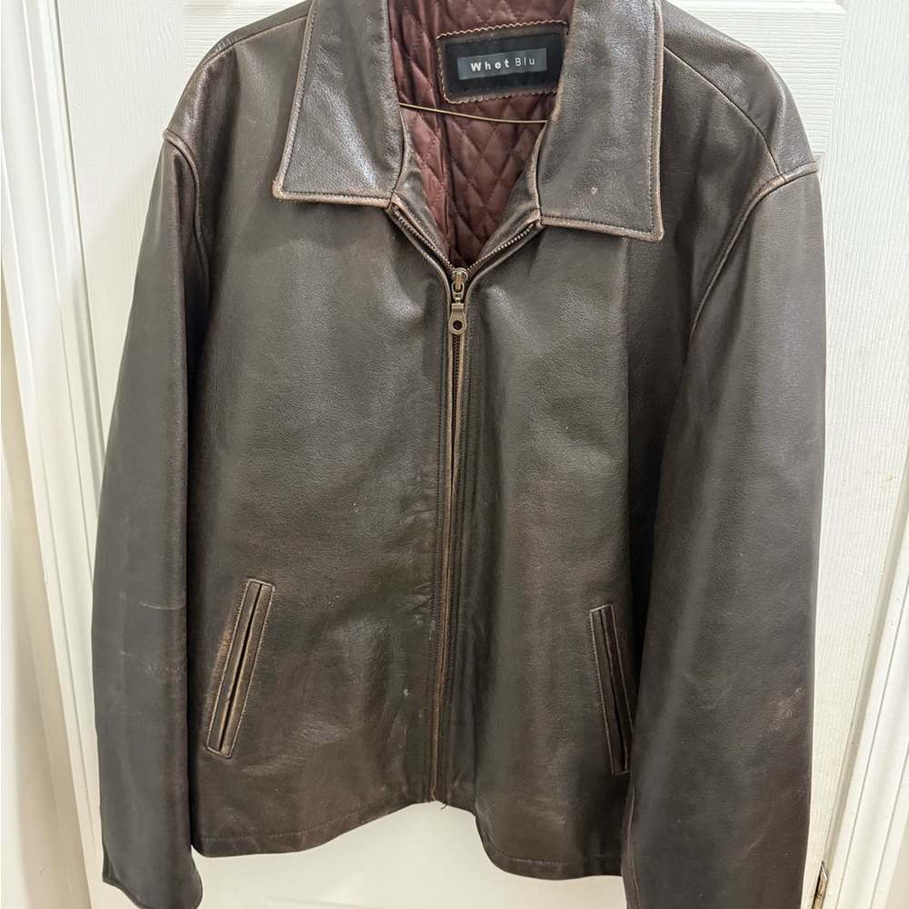 Whet Blu Men's Brown Leather Jacket